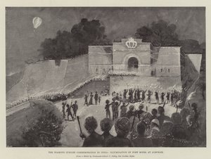 Commemorazione del Giubileo di Diamante in India, Illuminazione del Forte Moira ad Almorah da Henry Charles Seppings Wright